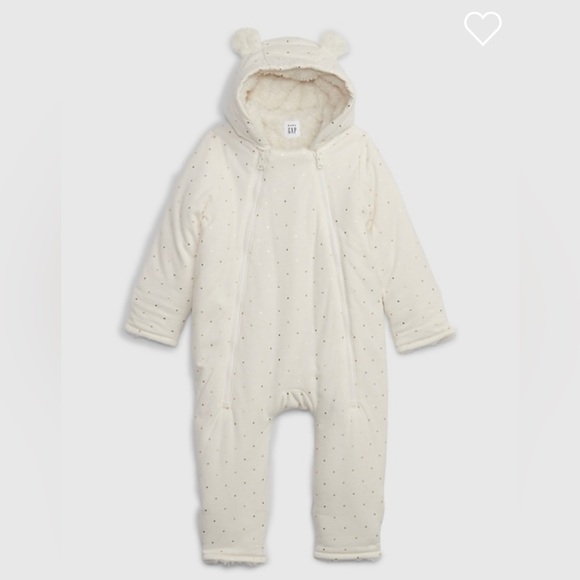 NWT BABYGAP Baby Sherpa Hoodie One-Piece Size 12-18 Months - Picture 2 of 5